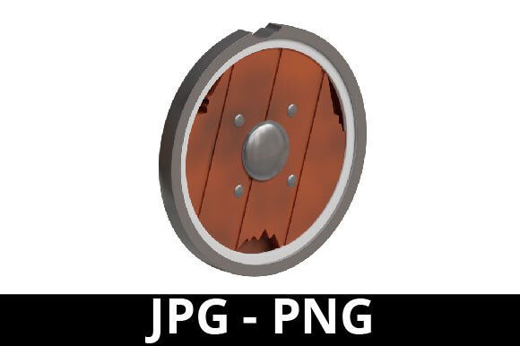 3D Rendered Round Shield: A Game Design Essential for Realistic Combat Imagery