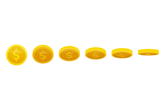 Coin Rotation Set: Cartoon Game Money Animation for Creative Projects
