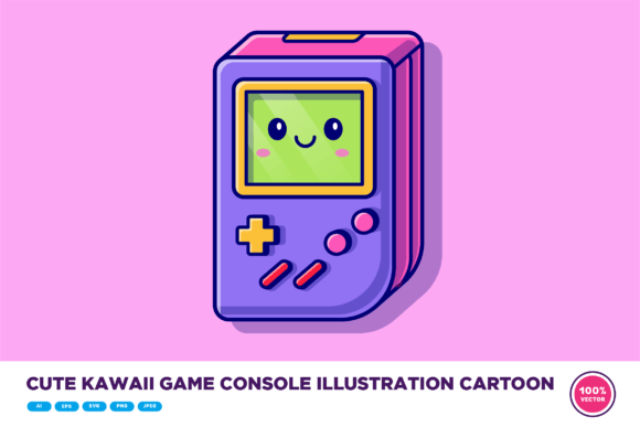 Cute Kawaii Game Console Illustration: A Versatile Design Asset for Creative Projects