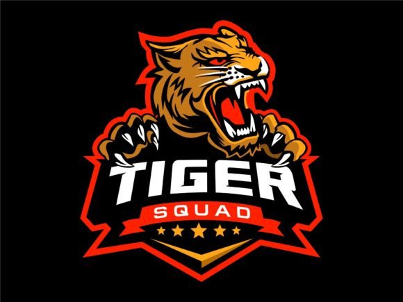 Esport Game Logo Design with Tiger Head