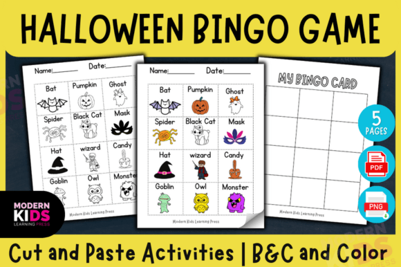 Halloween Bingo Game Cut and Paste: A Creative Learning Activity