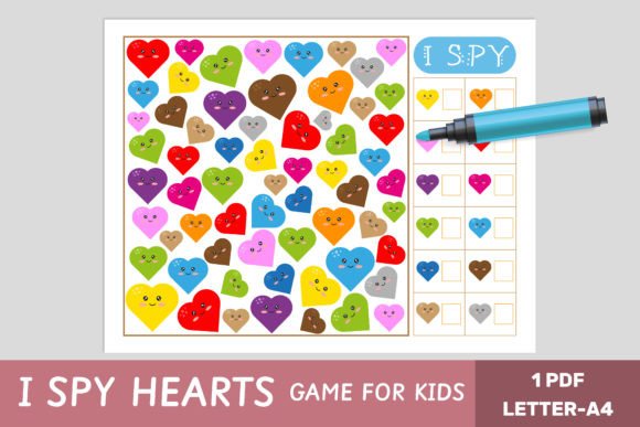 I Spy Game: Hearts & Colors for Kids