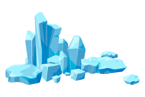 Ice Crystal Block Cartoon Game Landscape