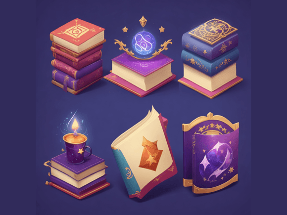Magic Paper Book Game Icon: A Versatile Design Asset