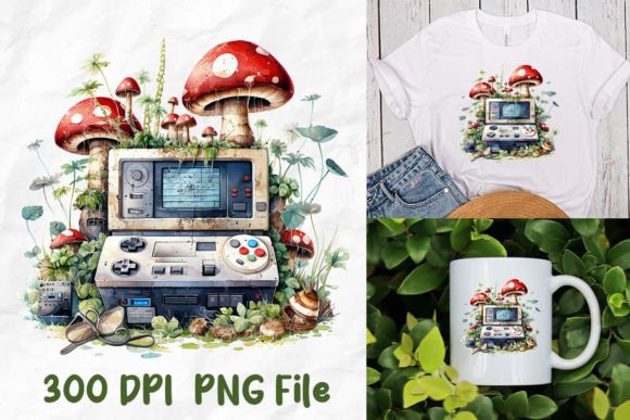 Old School Game Console Mushroom Designs