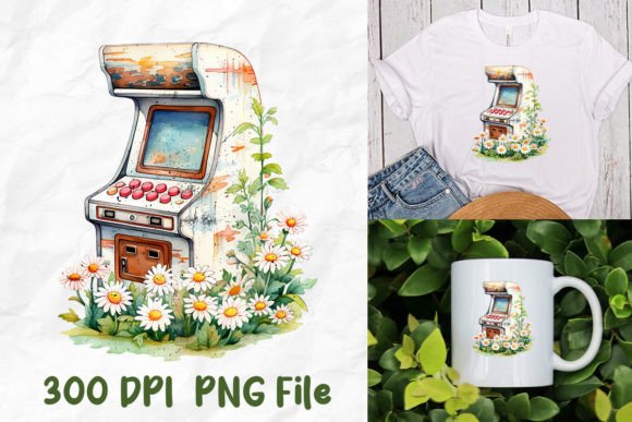 Retro Cute Arcade Game Machine Daisy: A Digital Design Treasure for Creative Projects