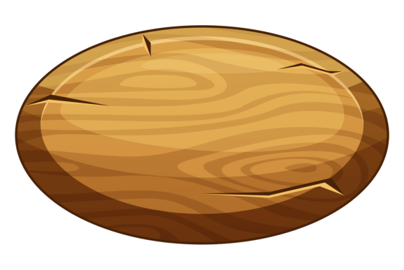 Round Game Button with Wooden Texture: A Practical UI Asset for Designers