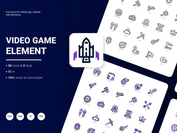 Video Game Element Icon Pack: A Versatile Design Resource