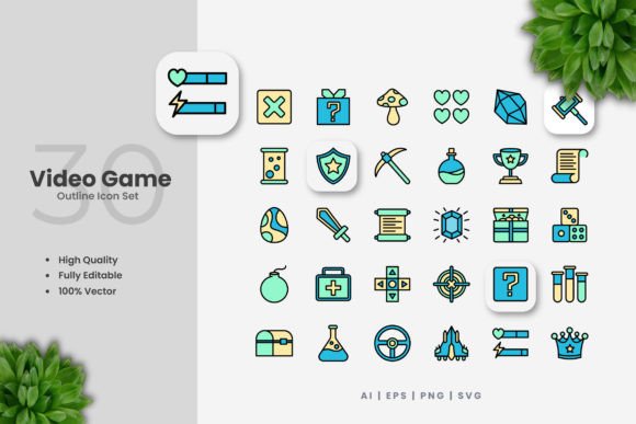 Video Game Icons for Modern Design Projects