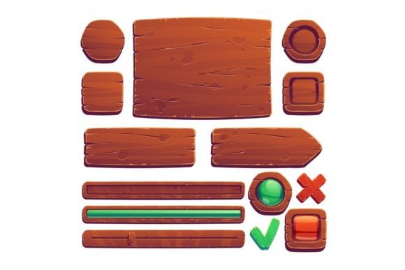 Wooden Game Buttons: A Unique Touch for Modern UI Design
